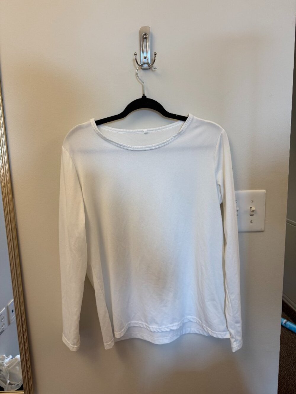 white long sleeve top